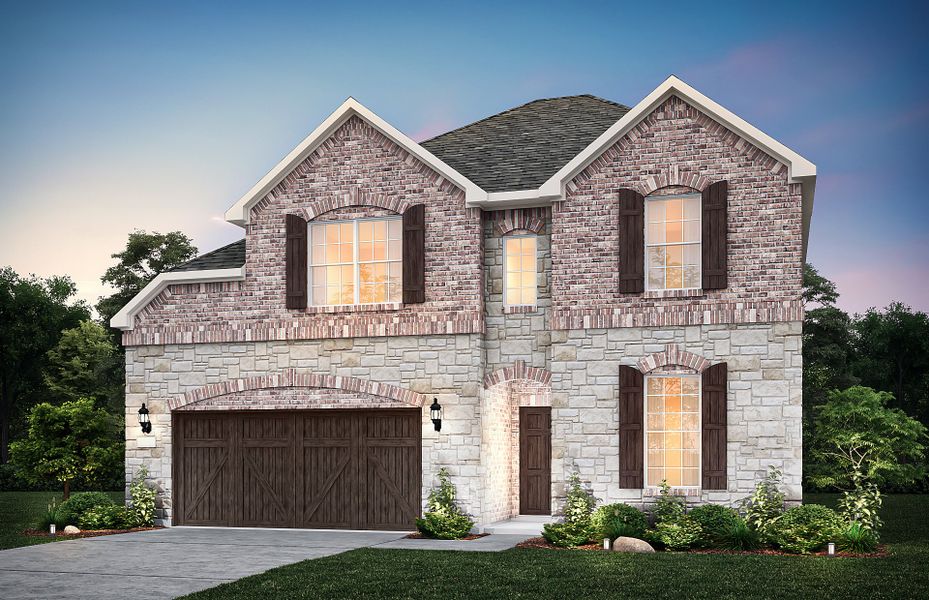 The Lexington, a two-story home with 2-car garage, shown as Home Exterior C