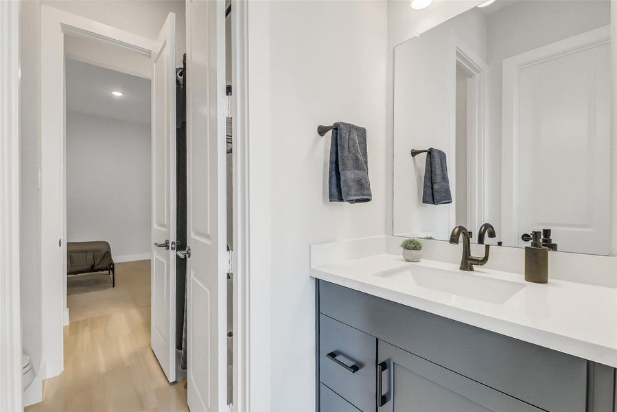 Furnished interior view inside a new home in Bridgeland 45', 50', 70', Cypress (Image 40). Furnished interior view inside a new home in Bridgeland 45', 50', 70', Cypress (Image 40).