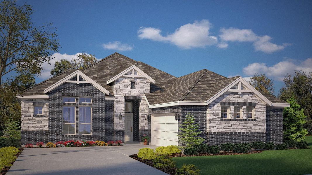 Front exterior of a home in the Lakeview Pointe community, located in Grand Prairie, TX (Image 2).