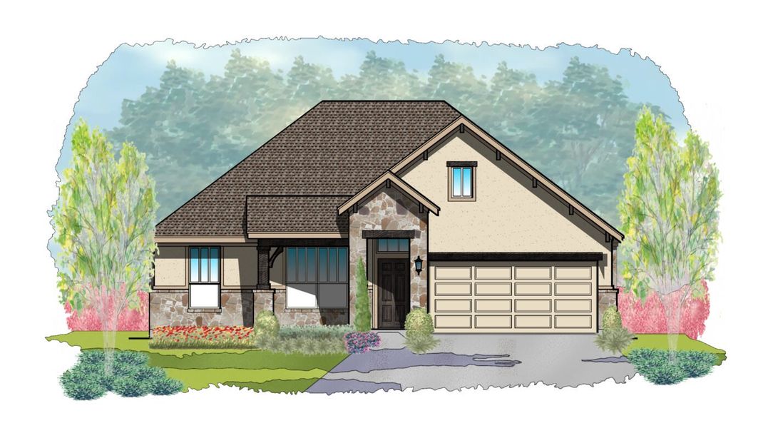 Representative exterior photo of a completed home built from the Andice by Carothers Executive Homes in Eagle Heights, Salado, TX (Image 1). Representative exterior photo of a completed home built from the Andice by Carothers Executive Homes in Eagle Heights, Salado, TX (Image 1).