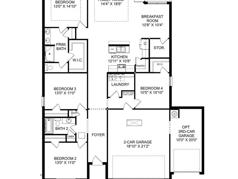 2D floor plan layout of this home in Sundance Cove, Crosby, TX (Image 3).