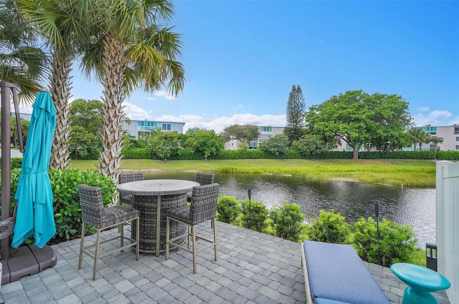 Enjoy the beautiful Florida lifestyle viewing the lake on your own private patio.