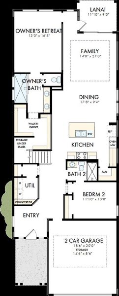 2D floor plan layout of this home in Seabrook Village 40' Front Entry, Ponte Vedra, FL (Image 2). 2D floor plan layout of this home in Seabrook Village 40' Front Entry, Ponte Vedra, FL (Image 2).