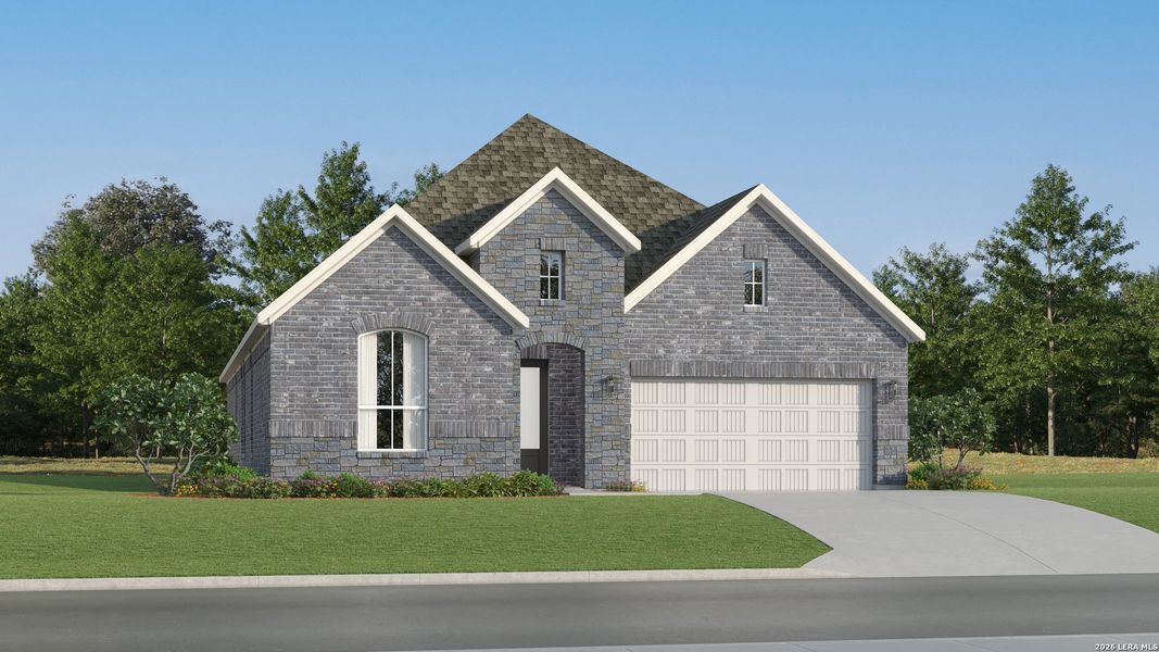 Front exterior of a new home in Brookmill, San Antonio, TX, highlighting curb appeal (Image 19). Front exterior of a new home in Brookmill, San Antonio, TX, highlighting curb appeal (Image 19).