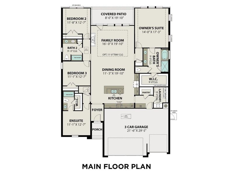 2D floor plan layout for the The Elizabeth A by Davidson Homes LLC in Lago Mar, Texas City, TX (Image 3).