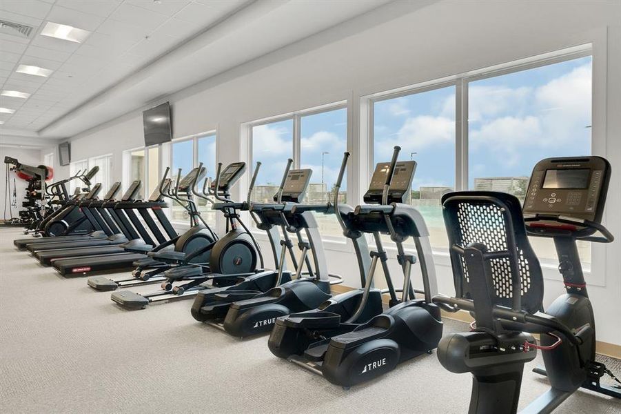 The fitness center is fully equipped, quiet, and well-maintained, providing residents with a clean and comfortable space to use and enjoy.