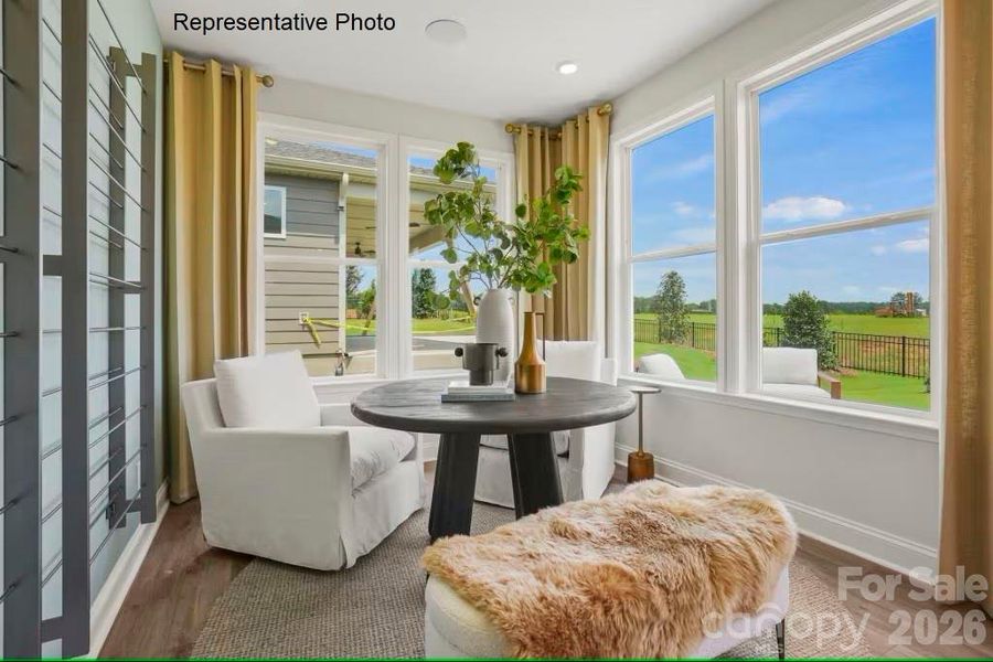 Airy sunroom off the kitchen