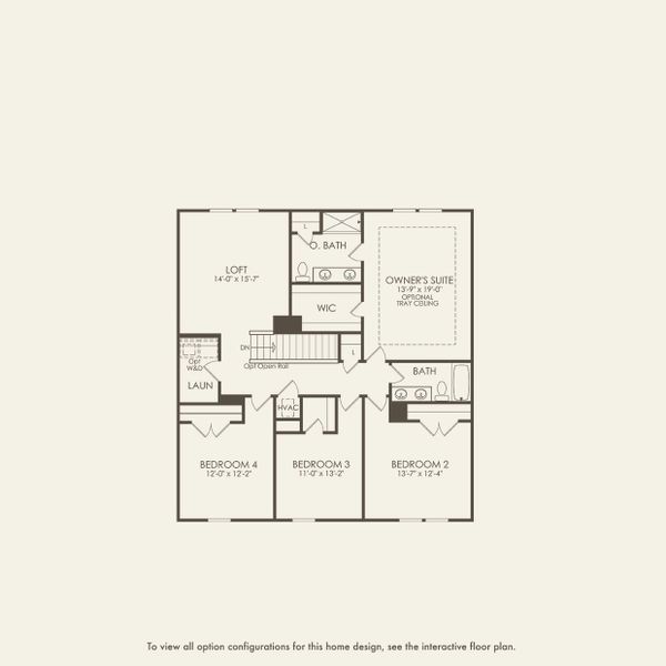 2D floor plan layout for the Hampton by Pulte Homes in Solserra, Shallotte, NC (Image 3).