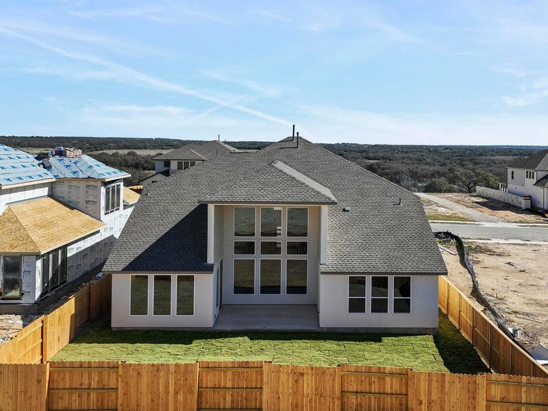 Exterior details and patio area of a home in Lariat, Liberty Hill (Image 26). Exterior details and patio area of a home in Lariat, Liberty Hill (Image 26).