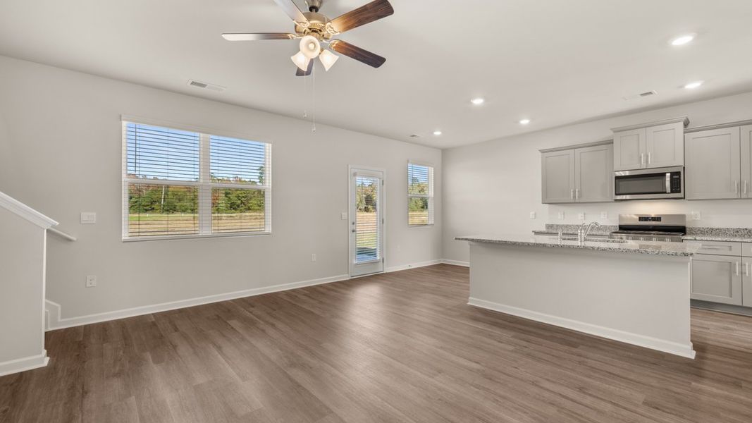 Representative unfurnished interior of a home built from the Ansley by D.R. Horton in Highland Hills, Graniteville (Image 12). Representative unfurnished interior of a home built from the Ansley by D.R. Horton in Highland Hills, Graniteville (Image 12).