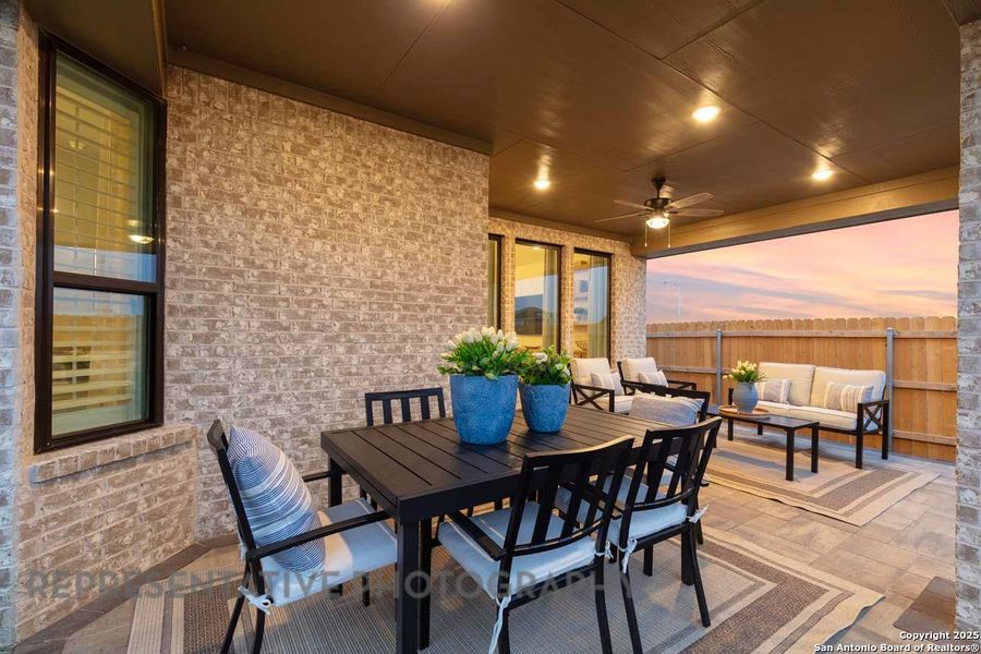 Exterior details and patio area of a home in Davis Ranch: 45ft. lots, San Antonio (Image 3).