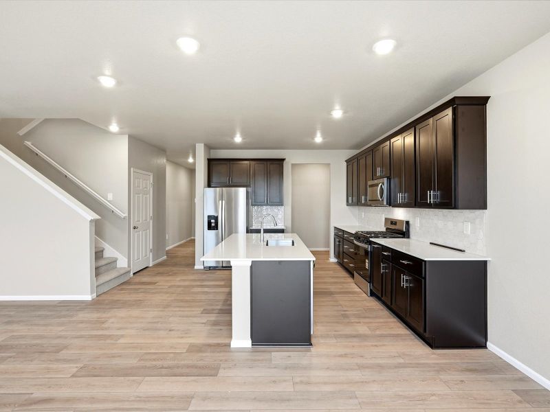 Furnished interior view inside a new home in Meridian Ranch, Peyton (Image 5). Furnished interior view inside a new home in Meridian Ranch, Peyton (Image 5).