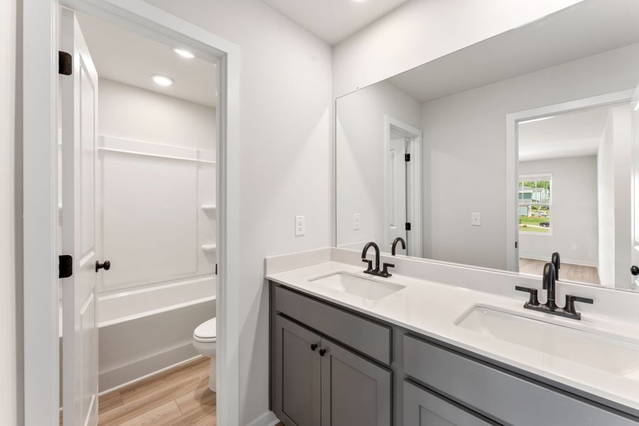 A bathroom with a sink and a toilet.
