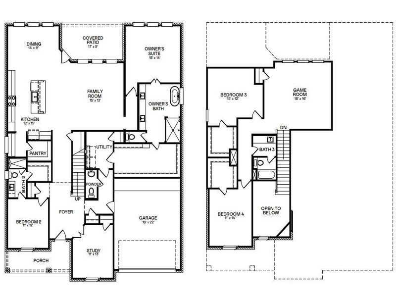 2D floor plan layout of this home in Scotts Bend, Baytown, TX (Image 3).