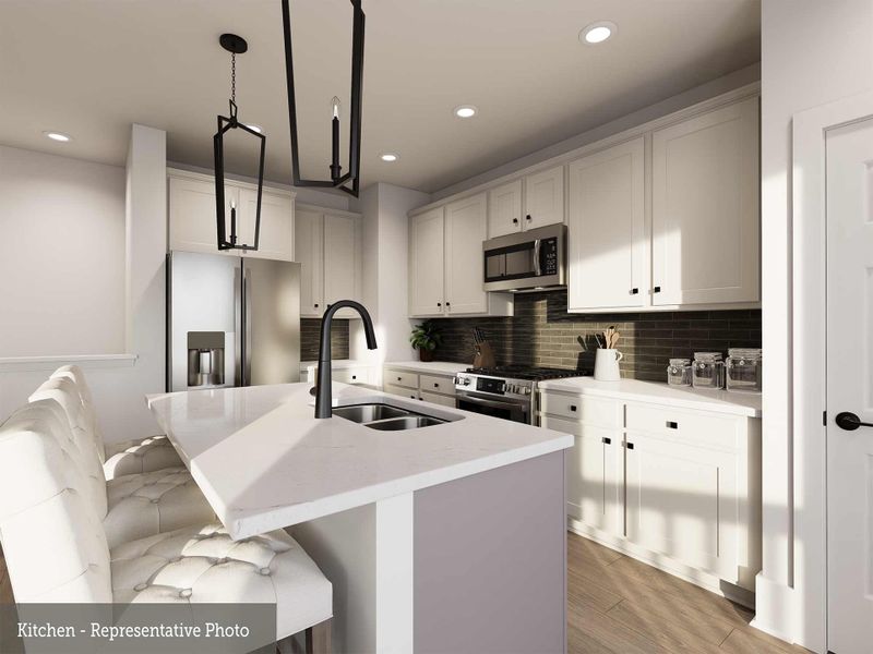 Representative furnished interior of a home built from the The Apex by David Weekley Homes in Double Creek Crossing Townhomes, Round Rock (Image 4). Representative furnished interior of a home built from the The Apex by David Weekley Homes in Double Creek Crossing Townhomes, Round Rock (Image 4).