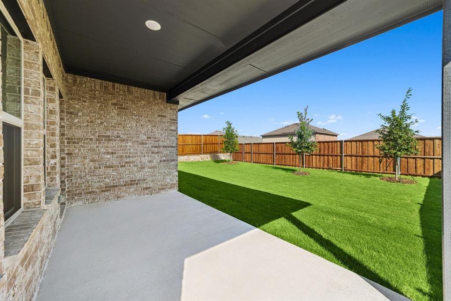 Exterior details and patio area of a home in Aspire at Noble Ridge, Howe (Image 3). Exterior details and patio area of a home in Aspire at Noble Ridge, Howe (Image 3).