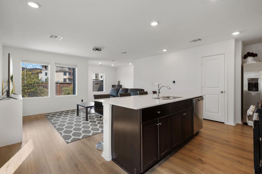 Furnished interior view inside a new home in Stoney Ridge, Del Valle (Image 7). Furnished interior view inside a new home in Stoney Ridge, Del Valle (Image 7).