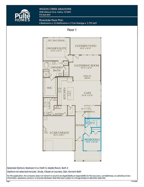 Riverdale Floorplan *Model representation*