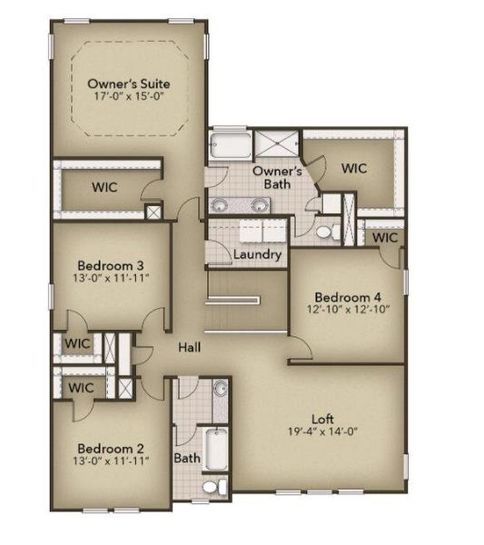 2D floor plan layout for the The Mangrove by Chesapeake Homes in Bridgewater - Shorehaven Village, Little River, SC (Image 6).