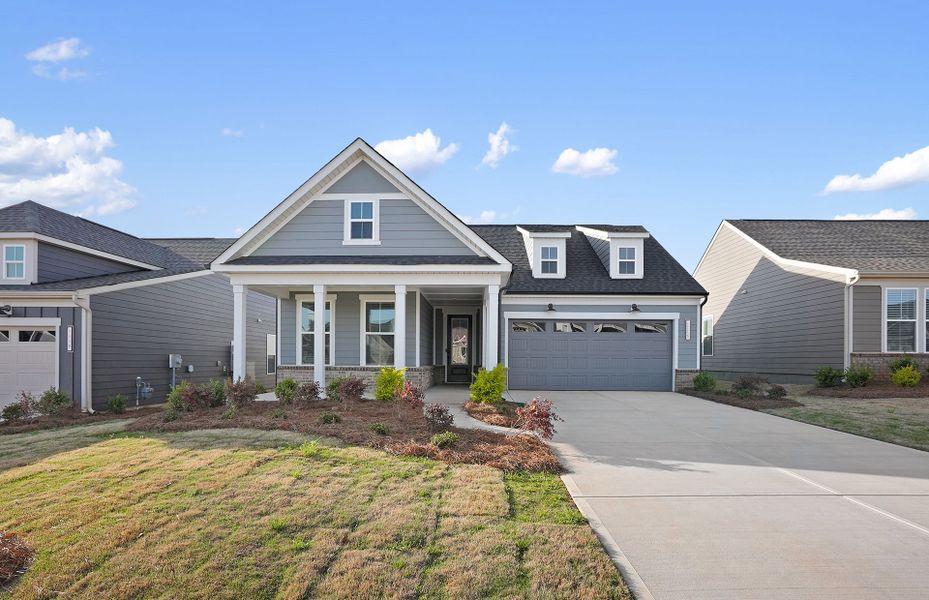 Front exterior of a new home in Carolina Riverside, Belmont, NC, highlighting curb appeal (Image 37).