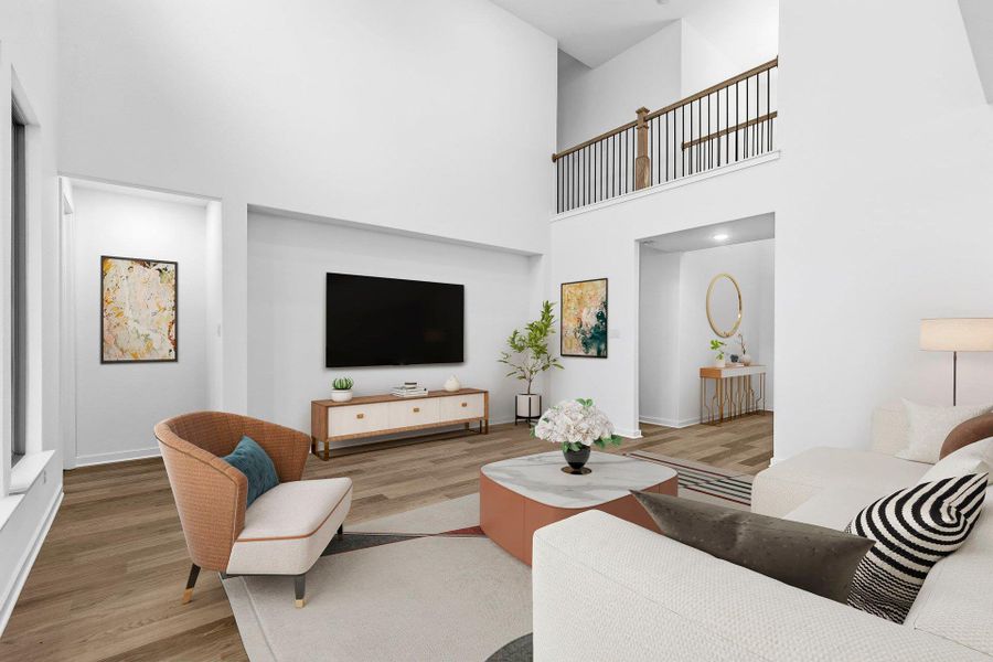 Open Concept Family Room - Virtually Staged