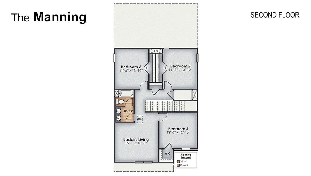 2D floor plan layout of this home in Sidbury Station, Castle Hayne, NC (Image 5).