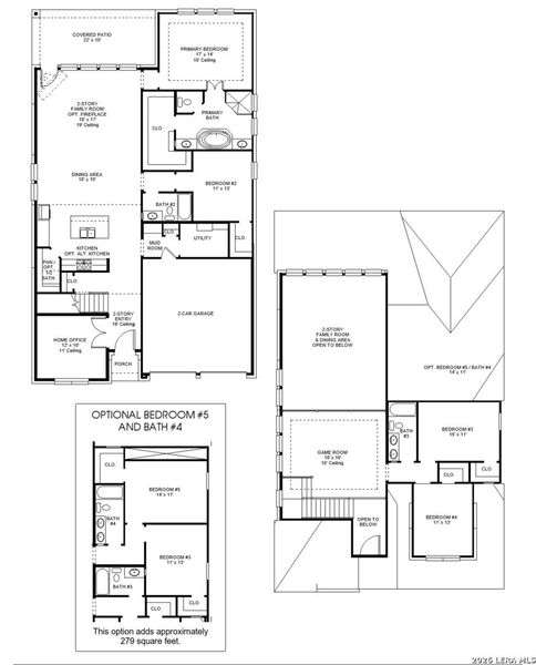 2D floor plan layout of this home in Hidden Canyon, San Antonio, TX (Image 2).