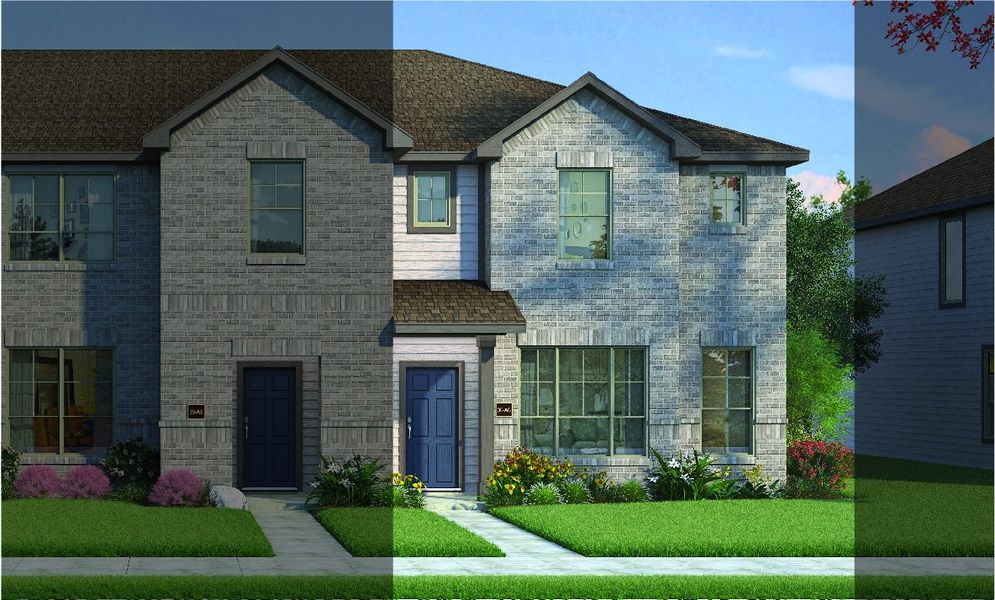 Crockett with Elevation 3B Brick Exterior 2023 Townhomes