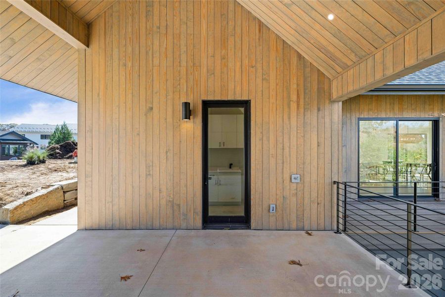 Exterior details and patio area of a home in , Asheville (Image 17).