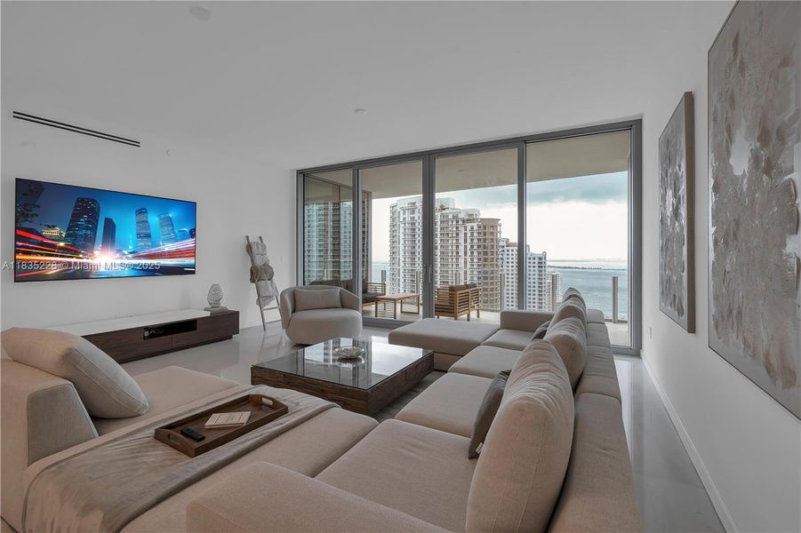 Furnished interior view inside a new home in Aston Martin Residences, Miami (Image 13).