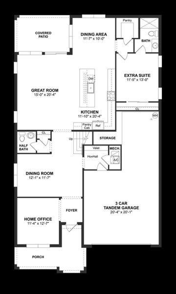 2D floor plan layout of this home in Salerno Reserve - Single Family, Stuart, FL (Image 5).