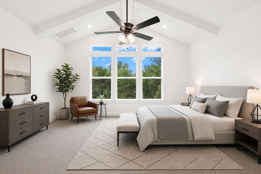 Furnished interior view inside a new home in Double Eagle Ranch, Cedar Creek (Image 4).