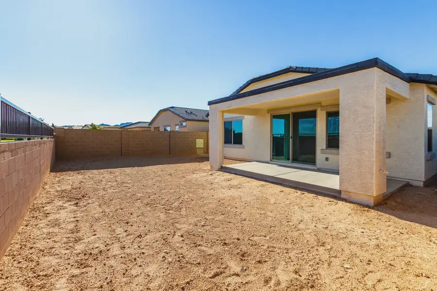 Exterior details and patio area of a home in Avanti at Granite Vista, Waddell (Image 4).