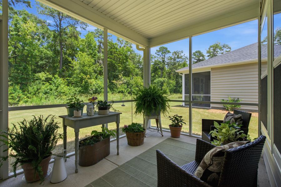 Exterior details and patio area of a home in Horizons at Summers Corner | 55+, Summerville (Image 4).
