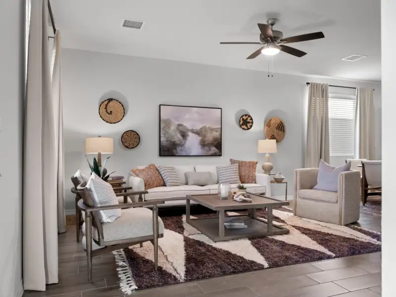 Furnished interior view inside a new home in Desert Breeze, Horizon City (Image 14). Furnished interior view inside a new home in Desert Breeze, Horizon City (Image 14).