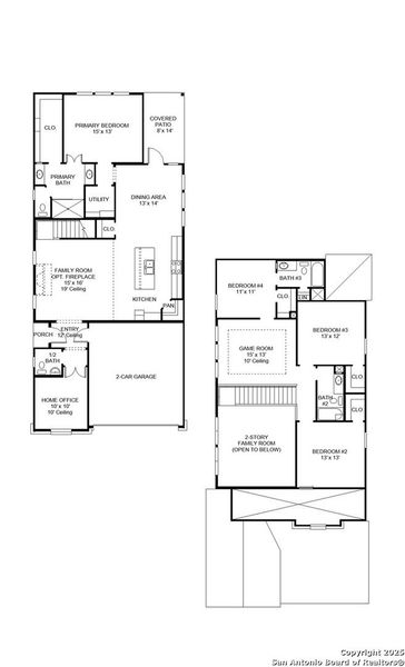 2D floor plan layout of this home in Legacy At Lake Dunlap 40', New Braunfels, TX (Image 2). 2D floor plan layout of this home in Legacy At Lake Dunlap 40', New Braunfels, TX (Image 2).