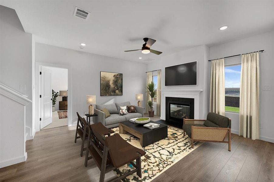 Furnished interior view inside a new home in Aspire at Reunion, Newark (Image 18). Furnished interior view inside a new home in Aspire at Reunion, Newark (Image 18).