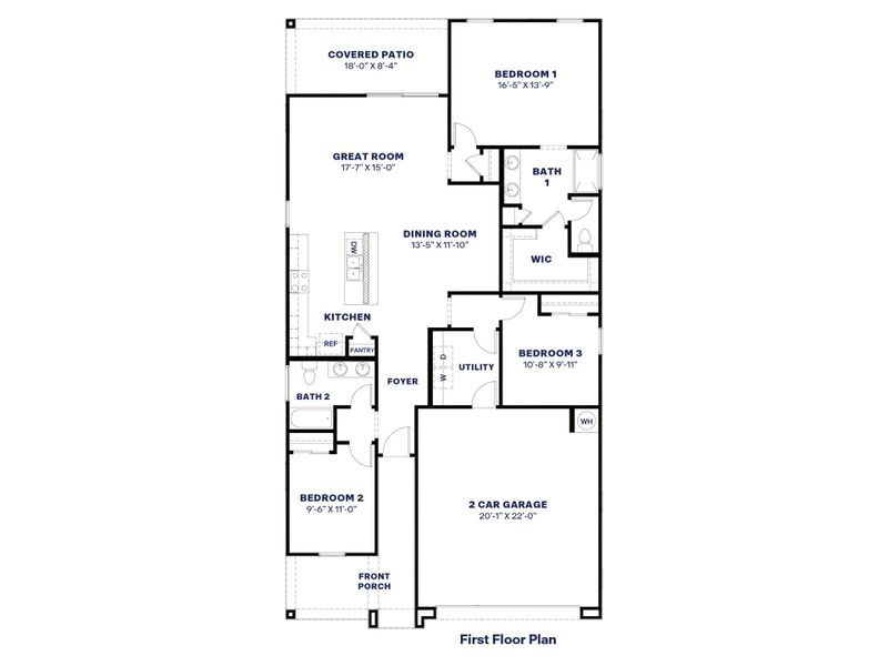 2D floor plan layout of this home in Zanjero Pass, Waddell, AZ (Image 4).