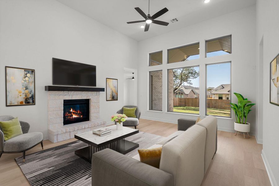 Open Concept Family Room - Virtually Staged