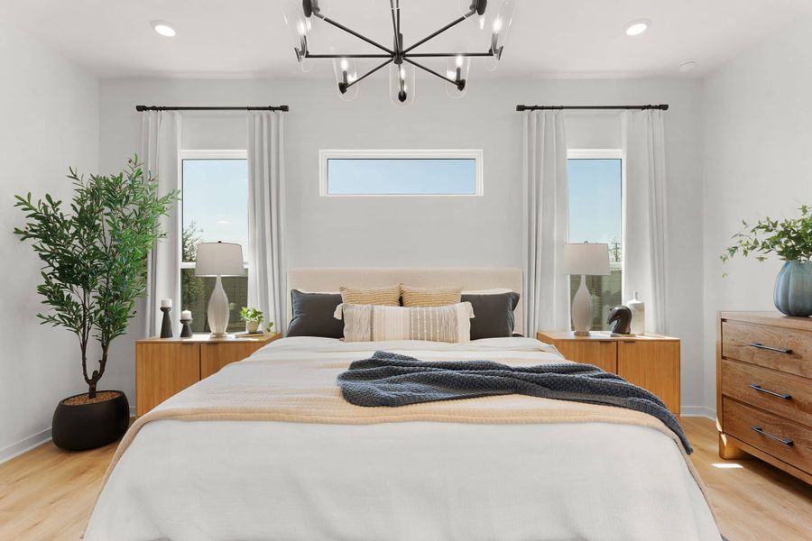 Furnished interior view inside a new home in The Grove at Blackhawk, Pflugerville (Image 7). Furnished interior view inside a new home in The Grove at Blackhawk, Pflugerville (Image 7).