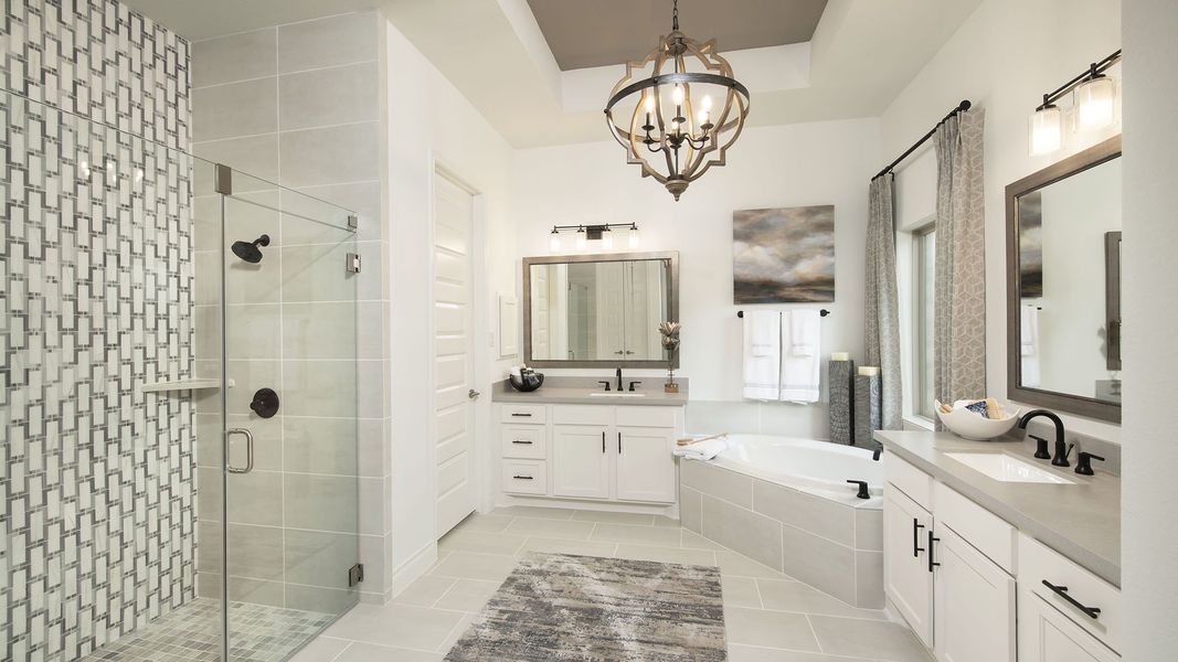 Representative furnished interior of a home built from the 3578W by Perry Homes in Lakes of Cane Island, Katy (Image 10).