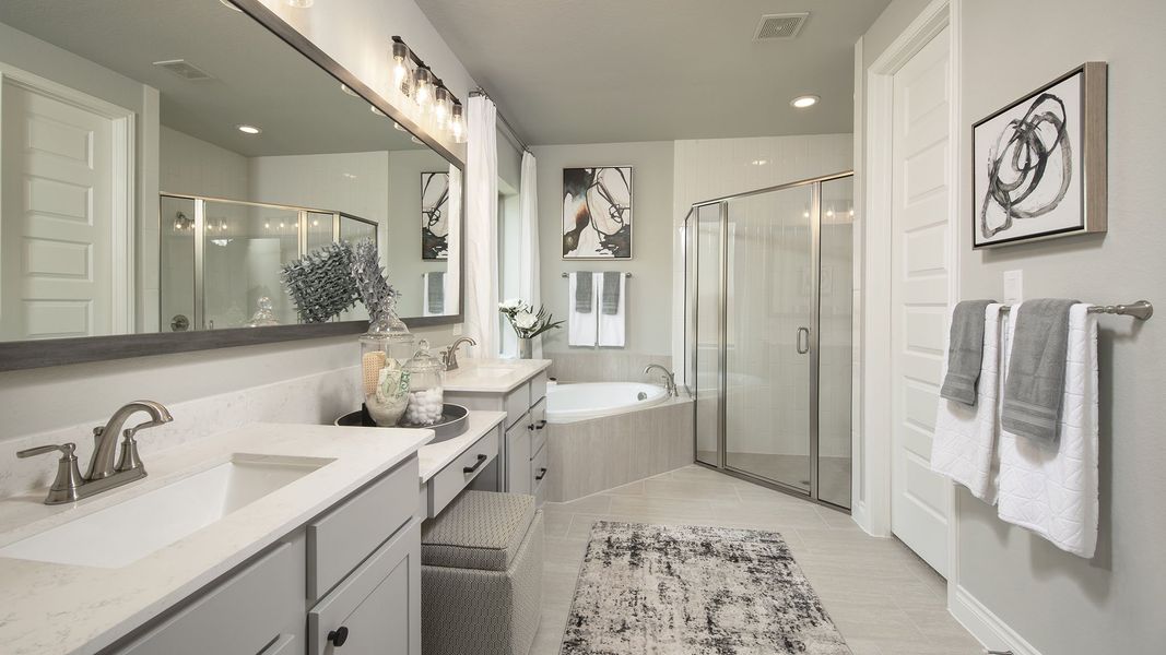 Furnished interior view inside a new home in Bridgeland, Cypress (Image 21).