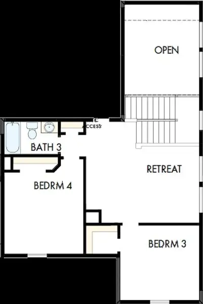 2D floor plan layout of this home in Davis Ranch 60', San Antonio, TX (Image 3).