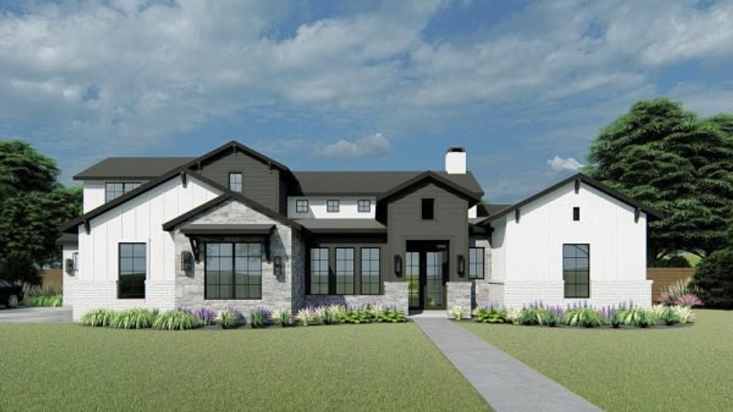 Front exterior of a new home in The Vines, Haslet, TX, highlighting curb appeal (Image 7).