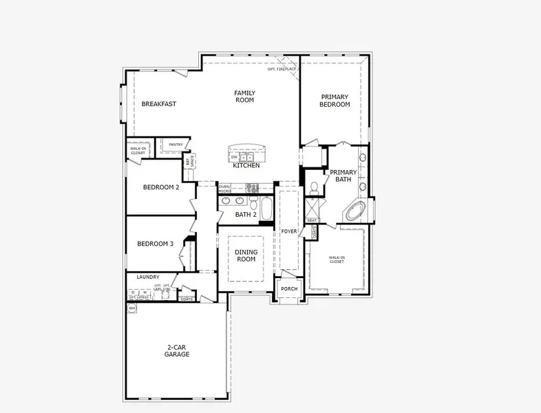 2D floor plan layout of this home in Massey Meadows, Midlothian, TX (Image 2).