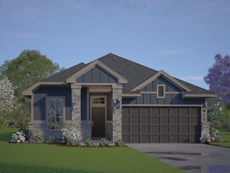 Representative exterior photo of a completed home built from the Aubrey by Chesmar Homes in Beacon Point 45', Texas City, TX (Image 30).