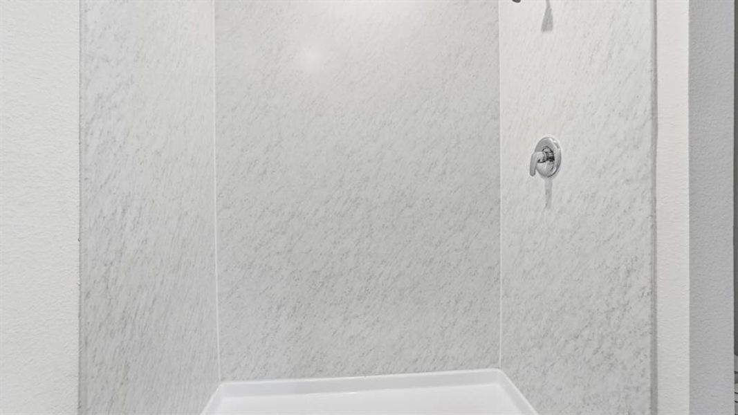 Bathroom view of a shower stall Bathroom view of a shower stall