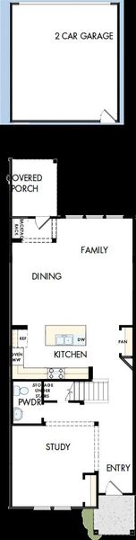 2D floor plan layout of this home in North Creek Village - Townhomes, Huntersville, NC (Image 5).