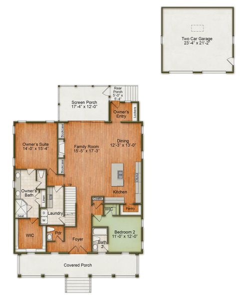 2D floor plan layout for the Edisto by Homes by Dickerson in Charleston Proper, Charleston, SC (Image 4).