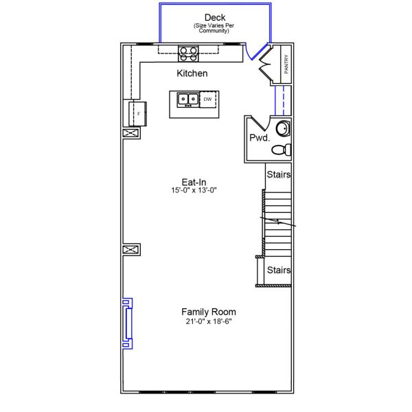 2D floor plan layout of this home in Renaissance at White Oak, Garner, NC (Image 6).